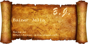 Bainer Jella névjegykártya
